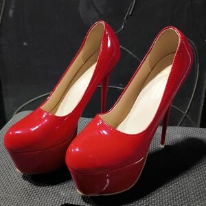 Elegant Red Platform Heels